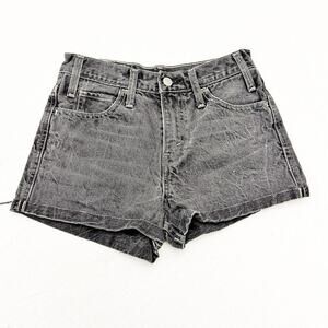 Levi's Gray Wash Denim Jeans Short Cutoff Orange Tab Pants Size 25